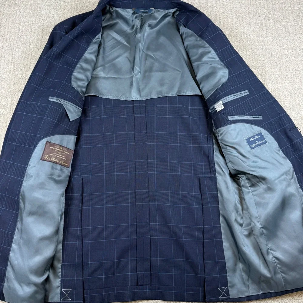 NEW Brooks Brothers 40R 34x32 Windowpane Explorer Vitale Barberis Canonico Suit